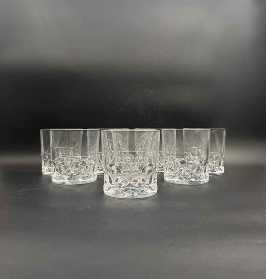 French Lead Crystal Cherbough Old Fashion Cocktail Glasses Set of 8