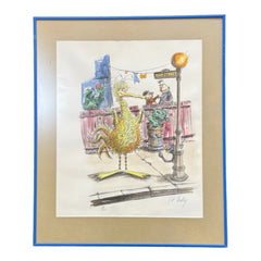 Framed Sesame Street Lithograph By Art Dudley