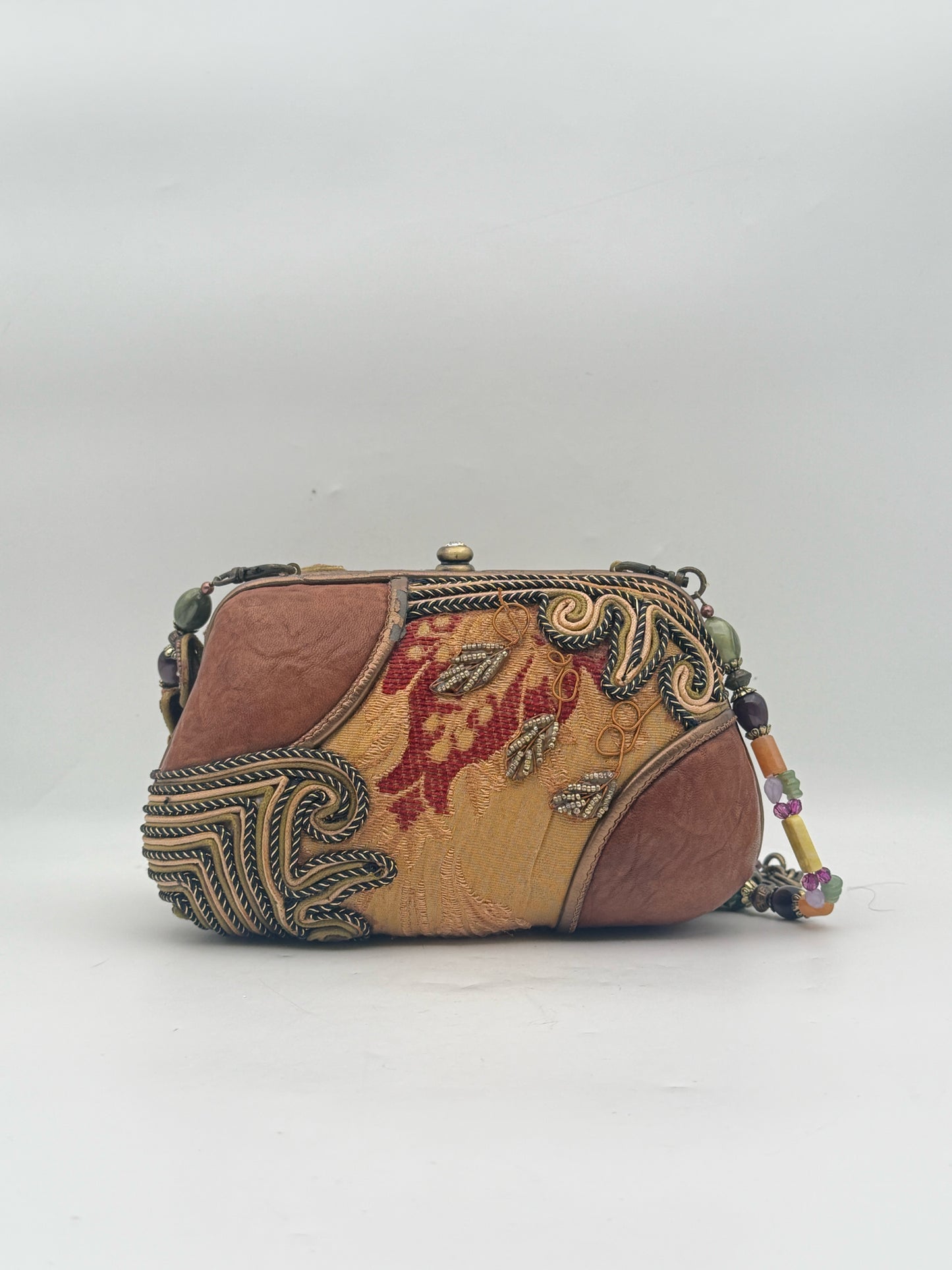 Mary Frances Convertible Clutch/Purse With Champagne Bottle Detail