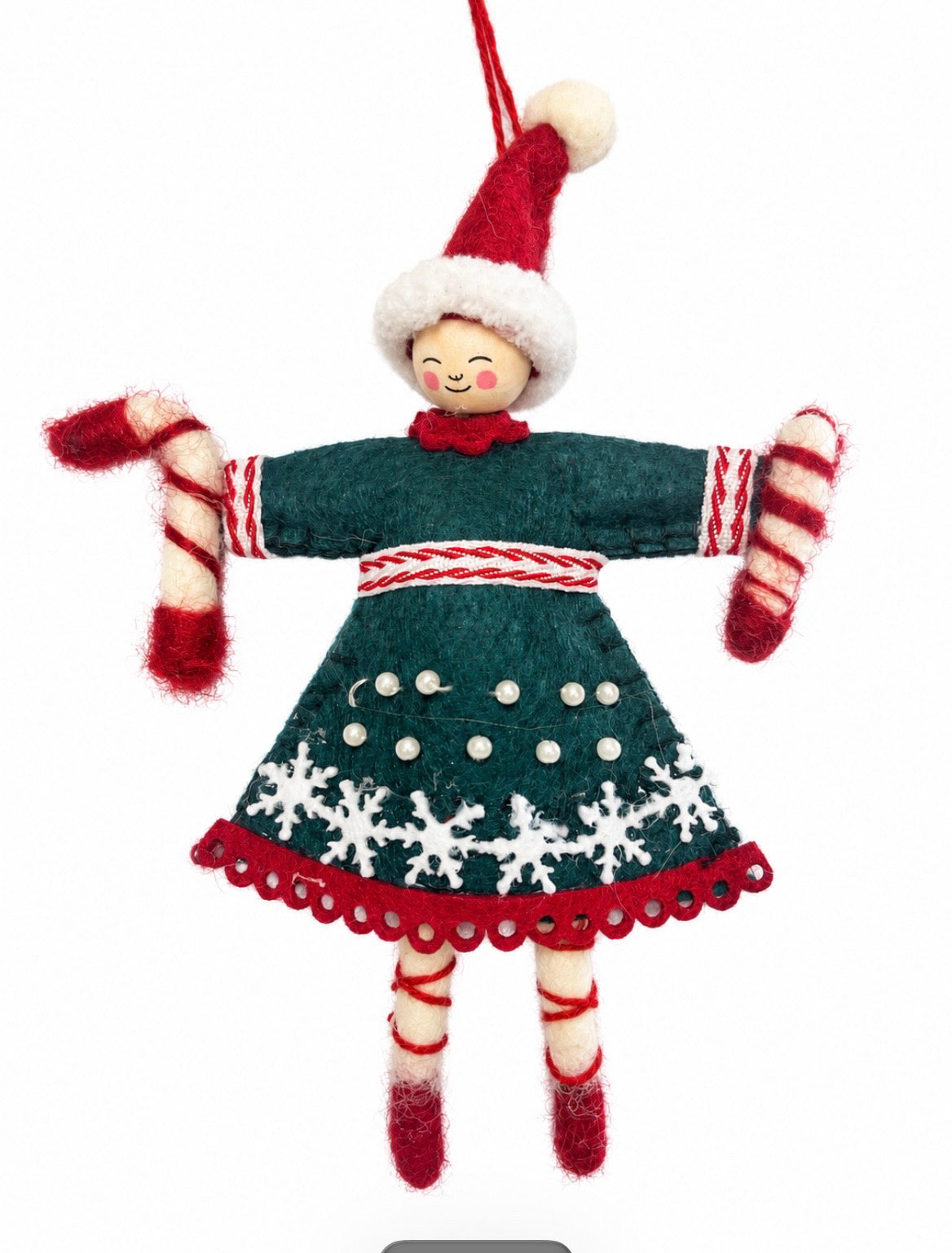 Pixie Ornament With Candy Canes