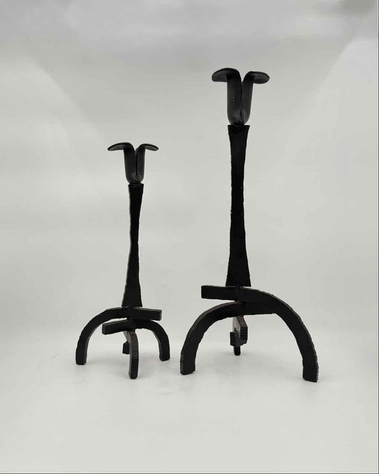 Ahwahnee Hotel Yosemite Wrought Iron Tulip Candlesticks – Pair