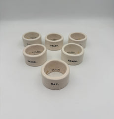 Rae Dunn Set Of 6 Napkin Rings