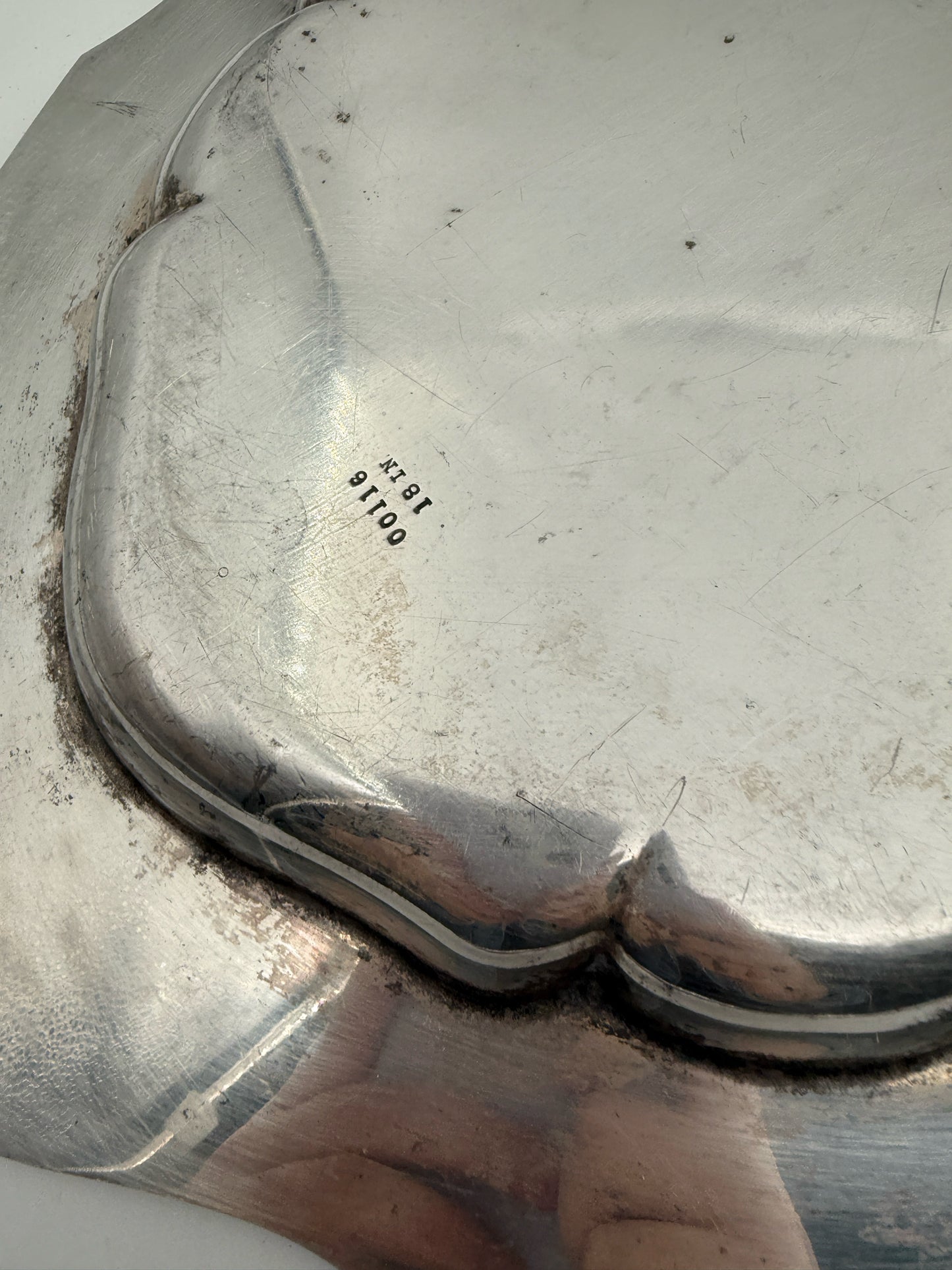Silverplate "S" Monogram Serving Tray