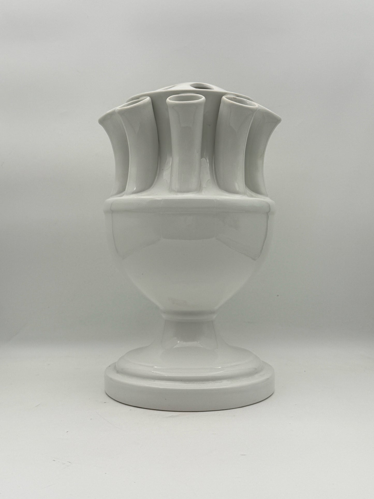 White Tulipiere Italian Vase
