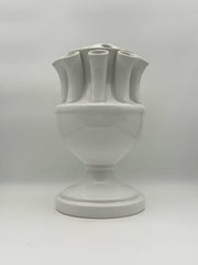 White Tulipiere Italian Vase