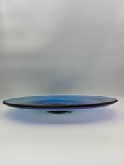 Blue Art Glass Platter- Signed