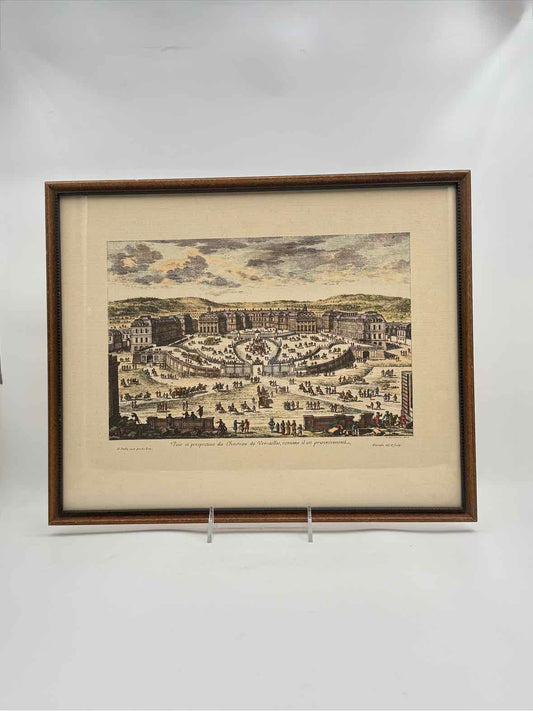 19th Century Framed Engraving Of Versailles Palace