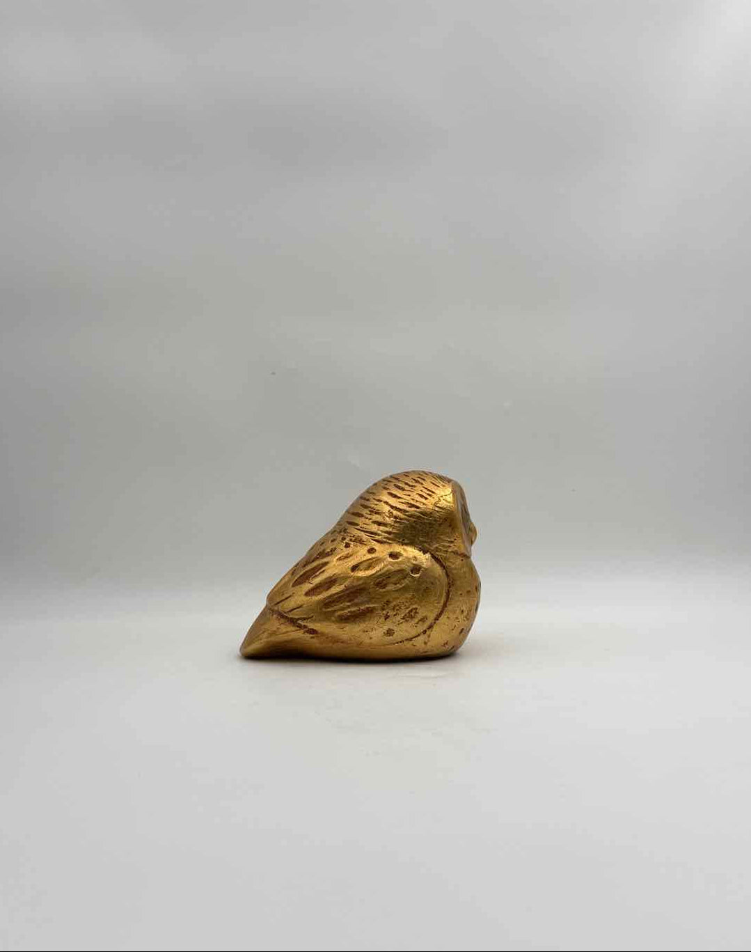 Vintage Mid Century Gold Leaf Owl Figurines Mama Baby Owl Set Decor