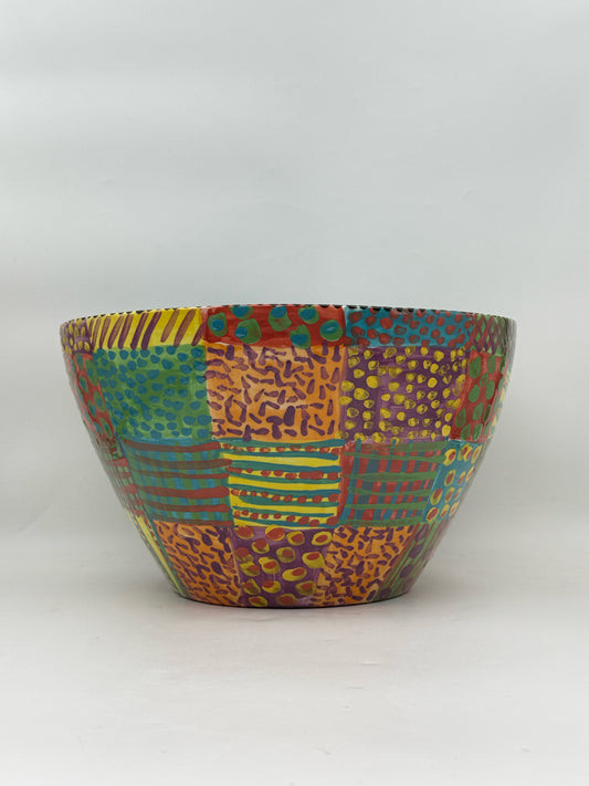 Large Handpainted Ceramic Bowl Made In England- Signed