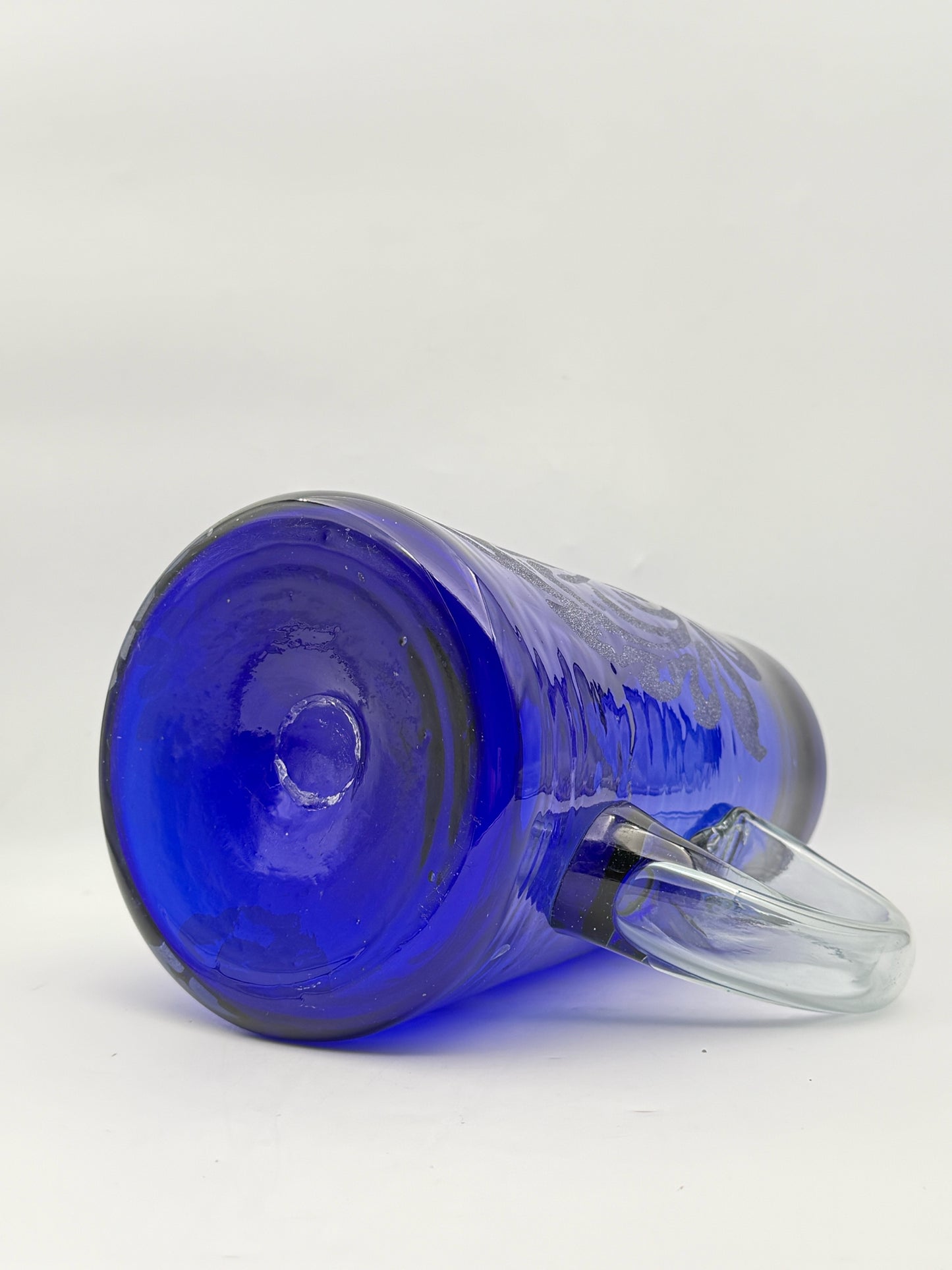 Handblown Cobalt Blue Glass Pitcher