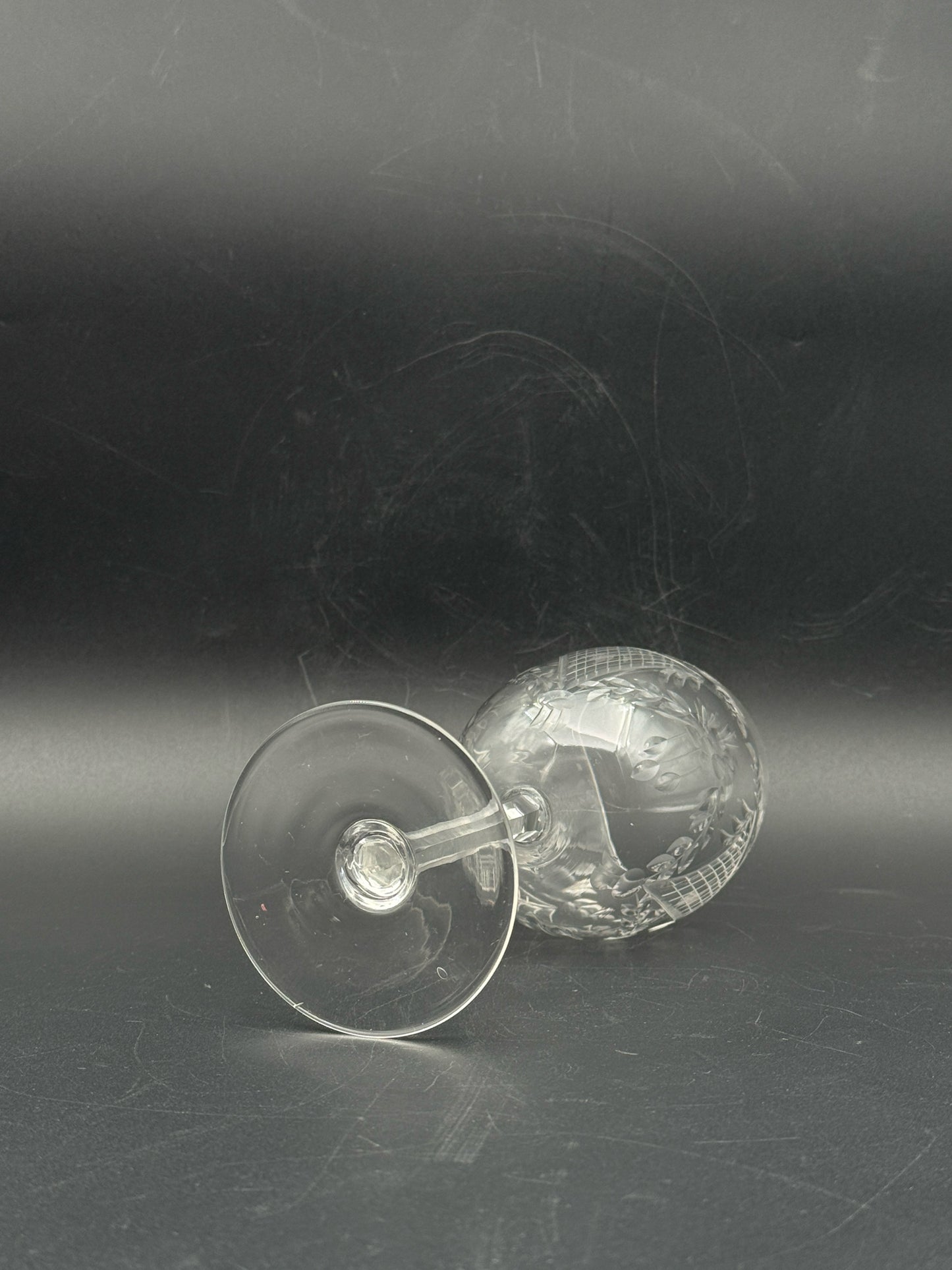 Vintage Hand Cut Crystal Wine Glasses- Set Of 10