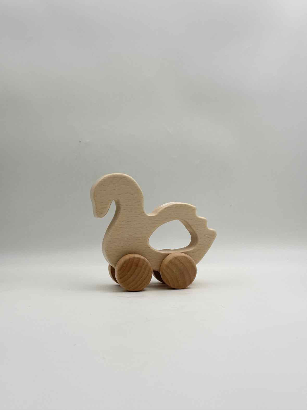 Elegant Baby Wooden Toy Swan