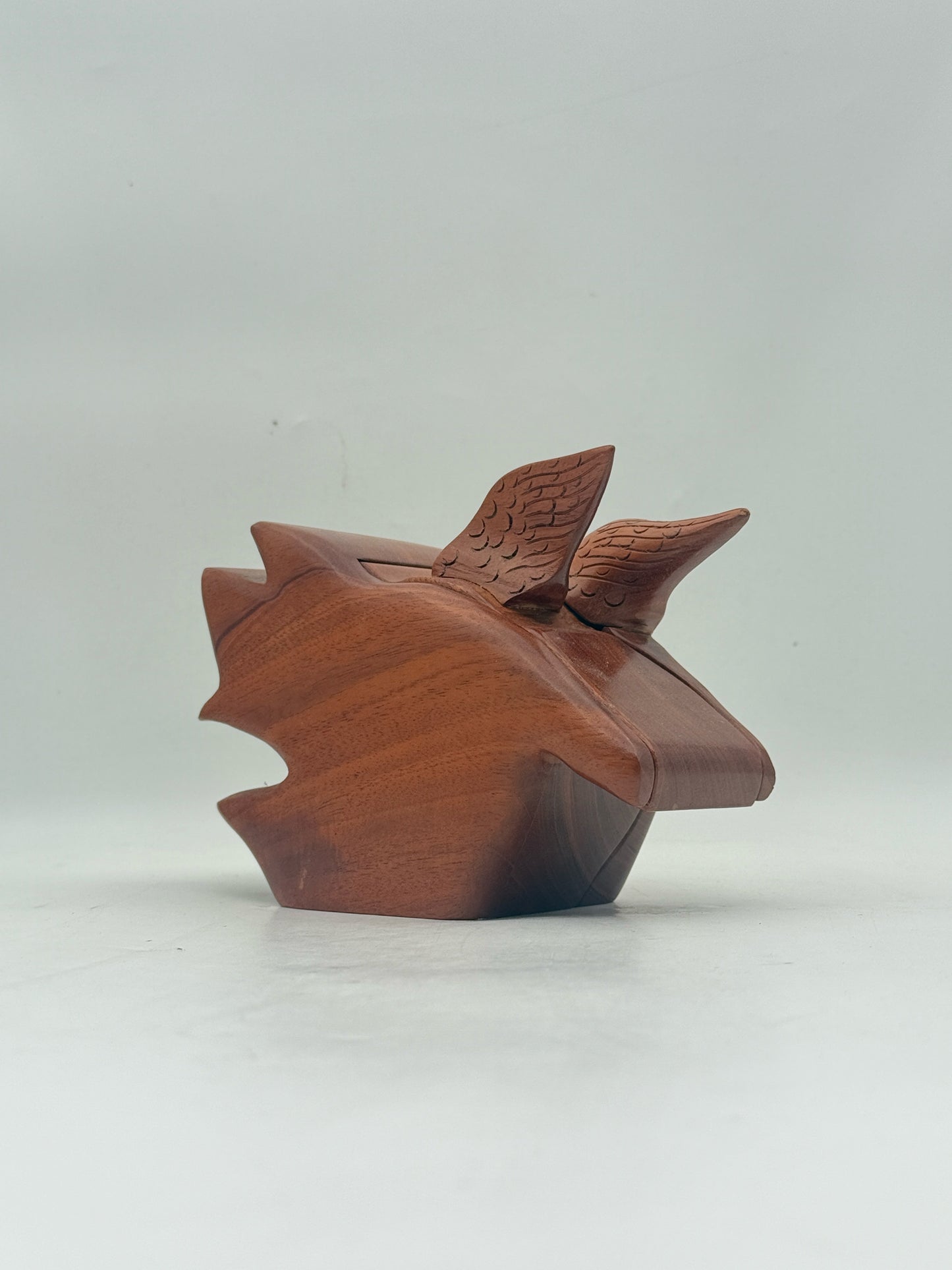 Handcarved Wood Hummingbird Puzzle Figurine