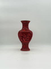 Chinese Red Cinnabar Carved Vase