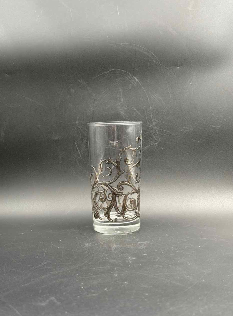 Vintage Libbey Highball Glasses Scroll Overlay Set of 6 Barware