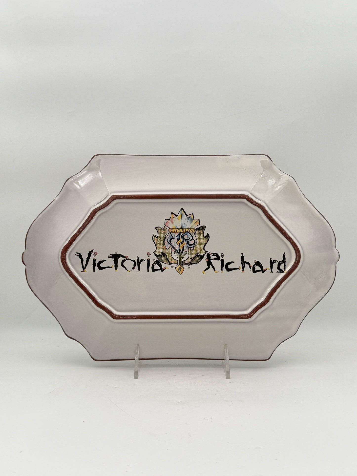 MacKenzie Childs "Victoria and Richard Emprise" Platter