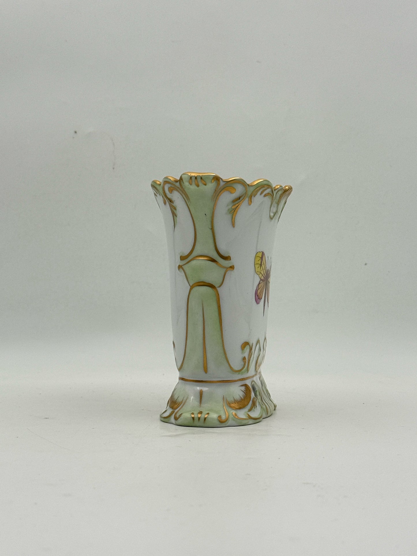 Herend Pierced Butterfly And Flower Vase