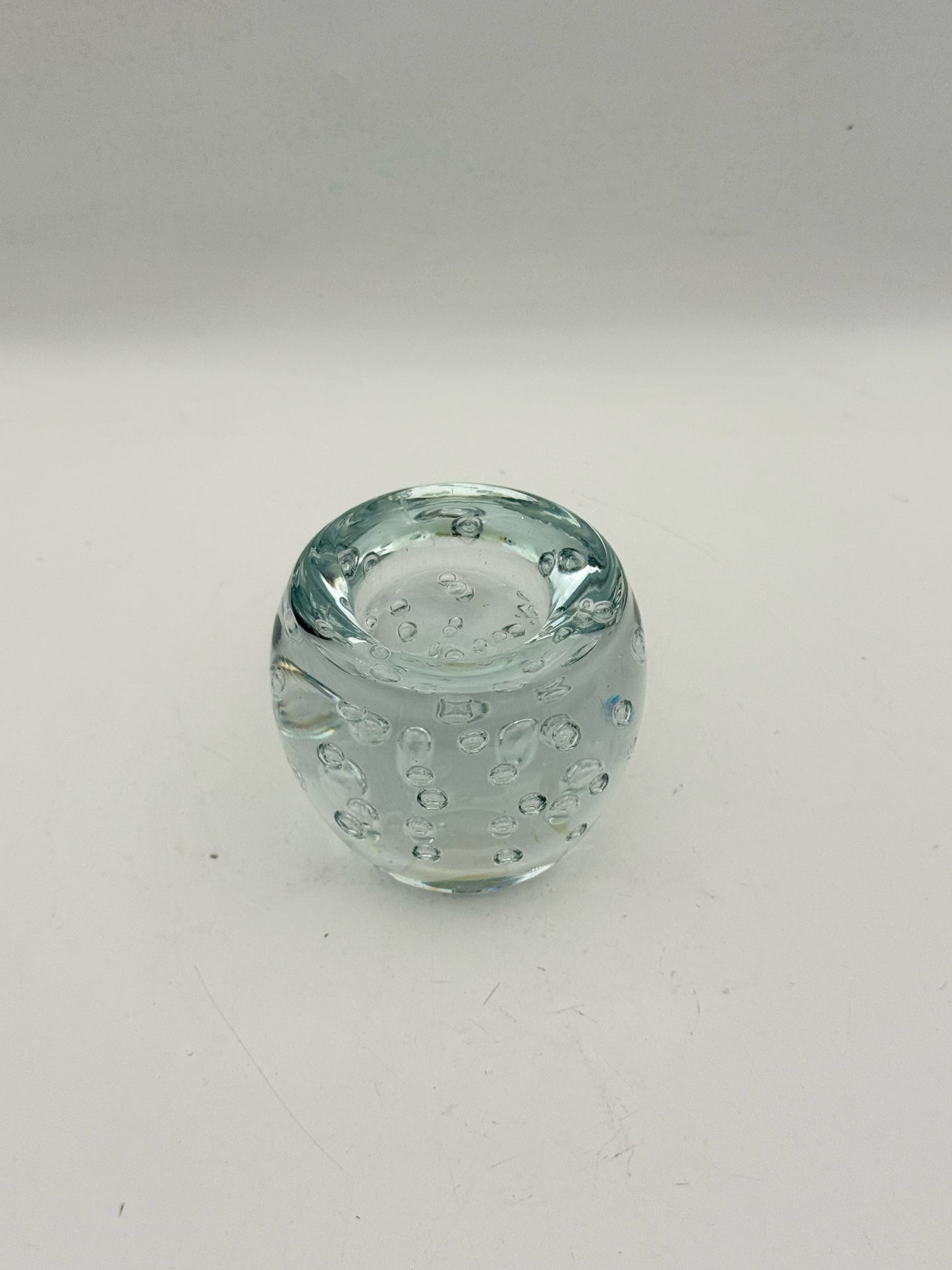 Clear Glass With Bubbles Votive Holder