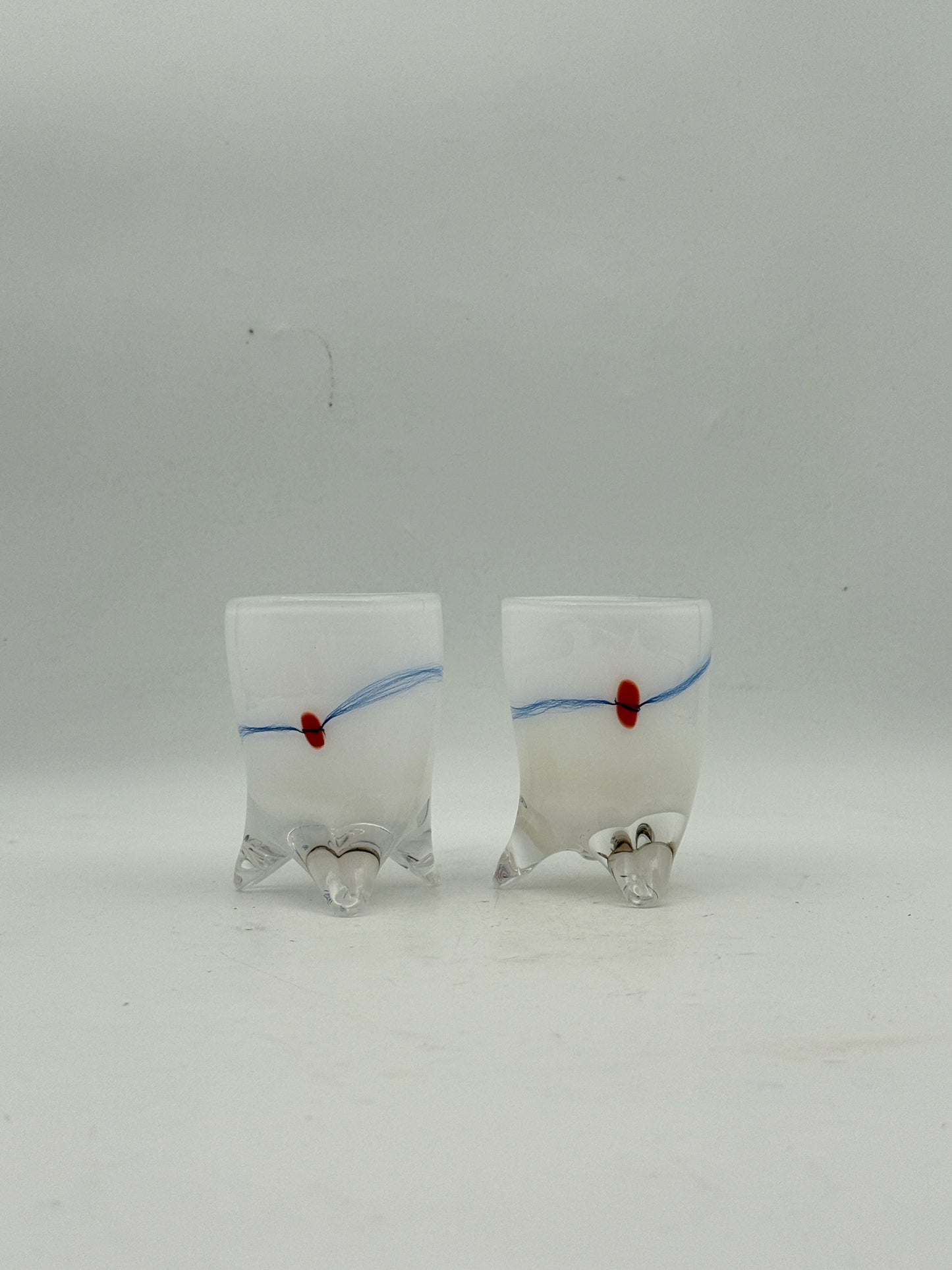 Pair Of Art Glass Tasting/Shot Glasses