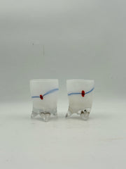 Pair Of Art Glass Tasting/Shot Glasses
