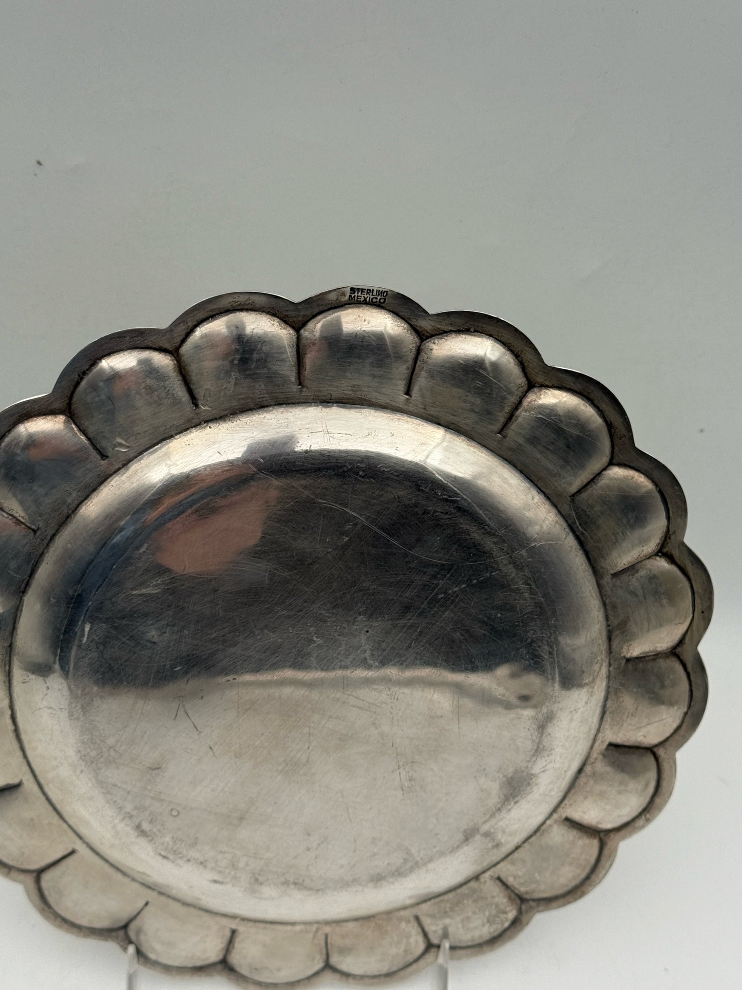 Mexican Sterling Silver Colonial Revival Plates- Set Of Two