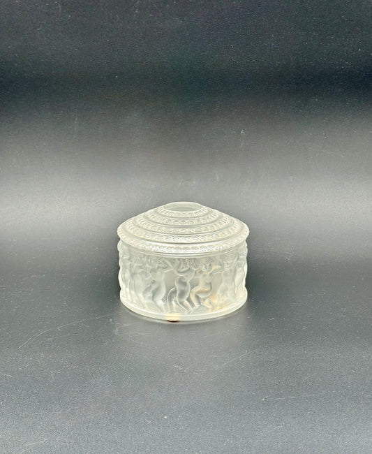 Lalique "Les Enfants" Frosted Crystal Powder Box – France