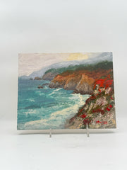 Oil On Board California Seascape By D. Busony