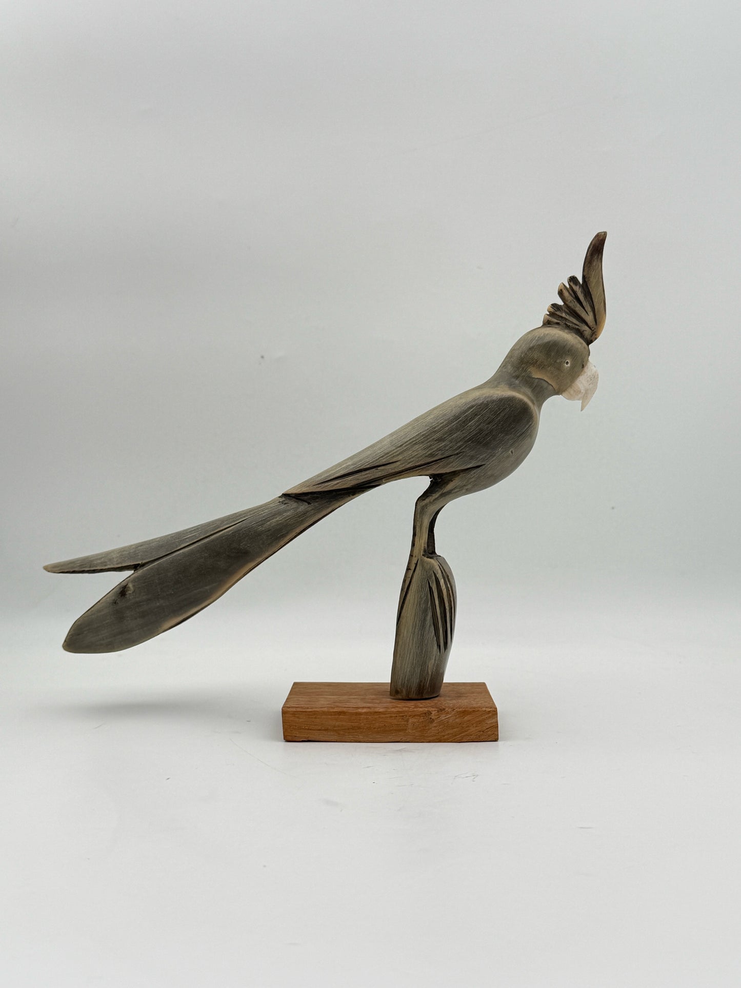 Midcentury Carved Cockatoo Bird Figurine