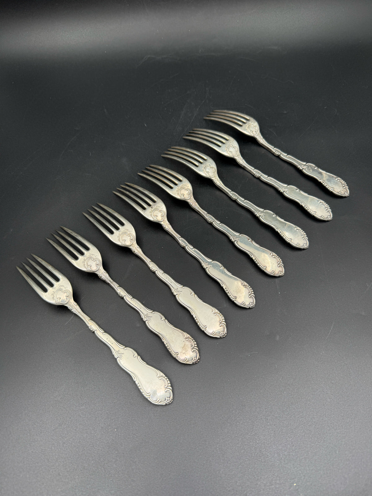 Towle Silver Sterling Old English "B" Monogram Forks- Set Of 8