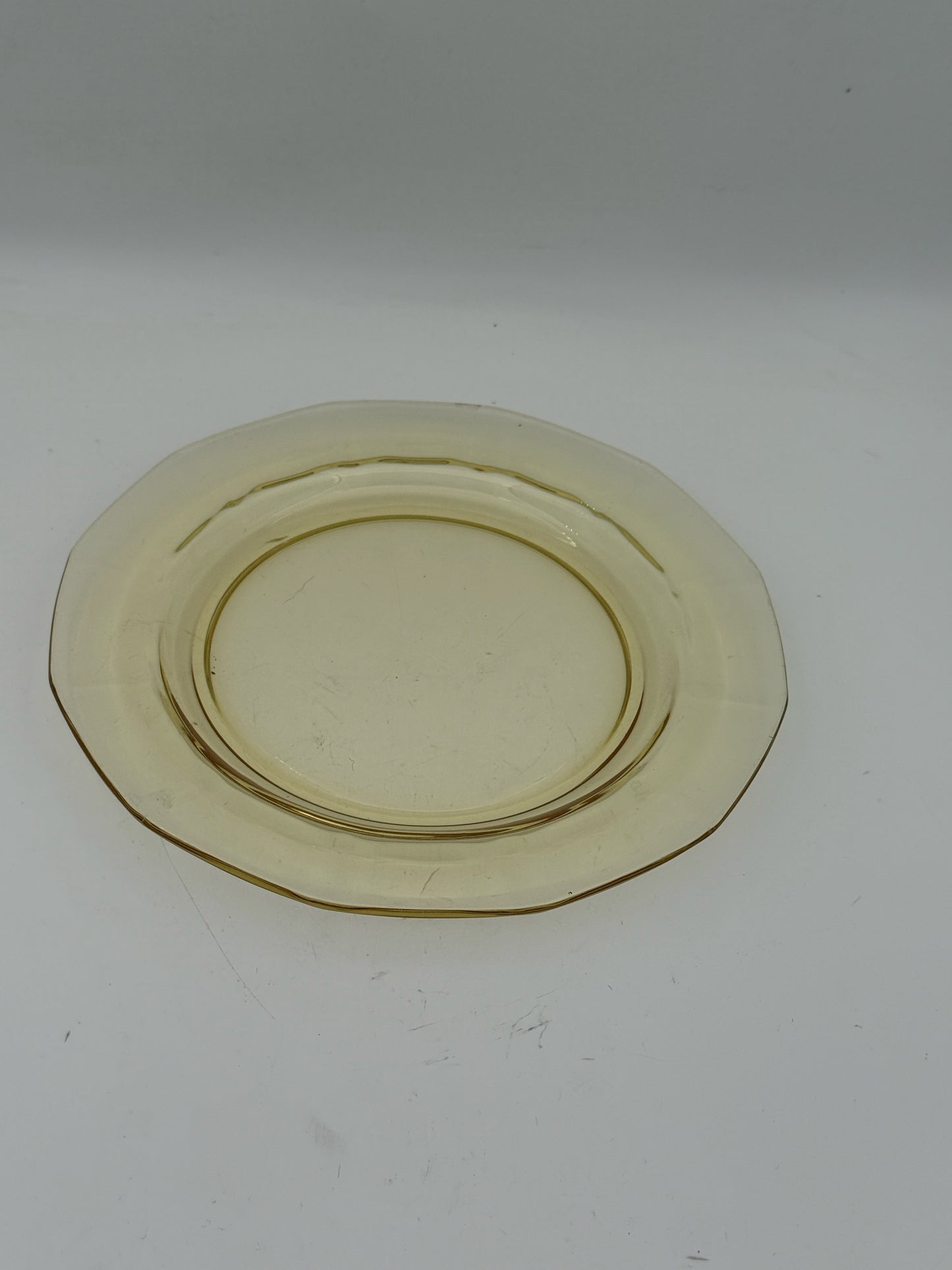 Fostoria Fairfax Amber Yellow Plates Set Of 8