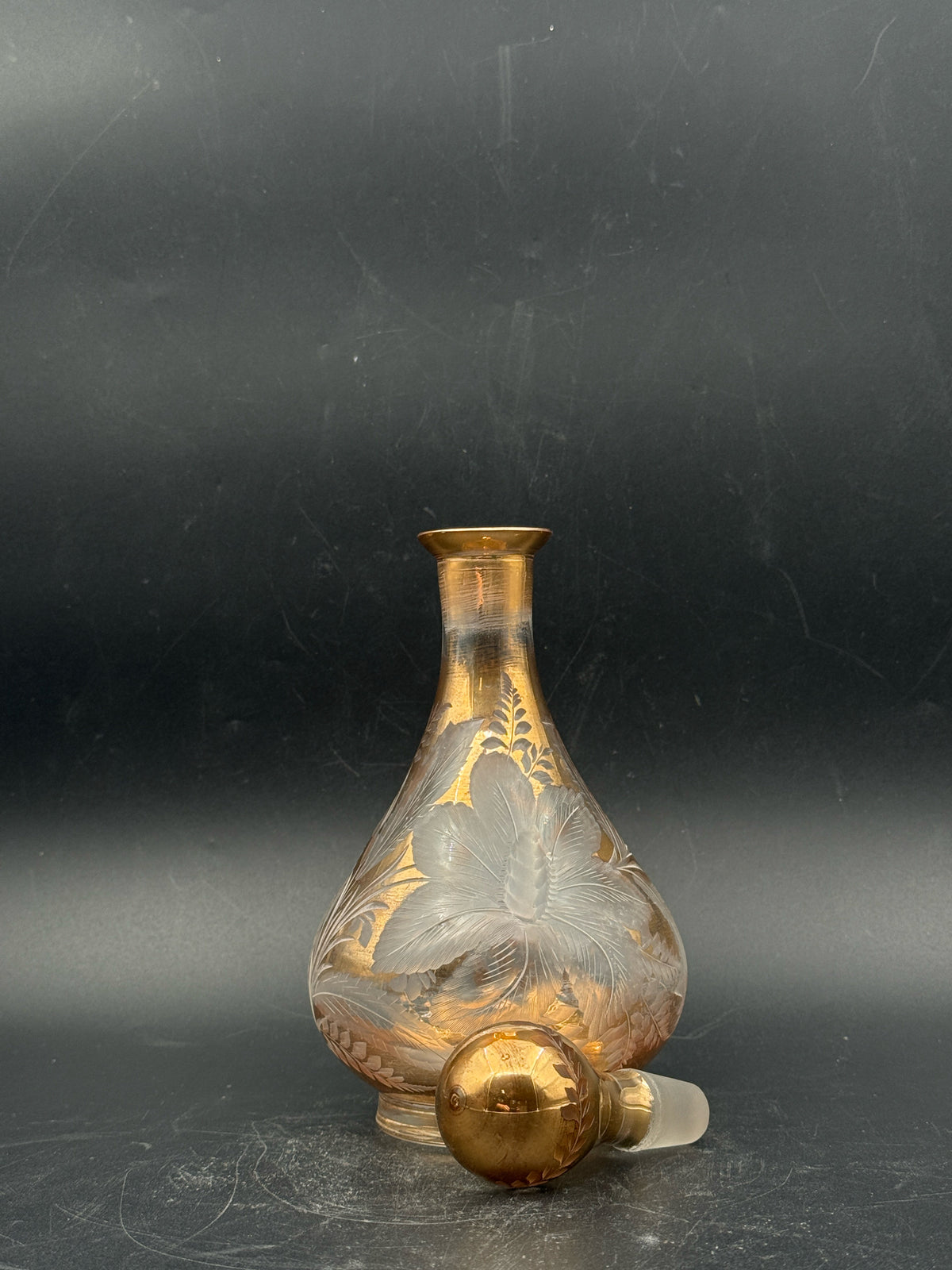 Vintage Czech Glass Perfume Bottles- Set Of 3