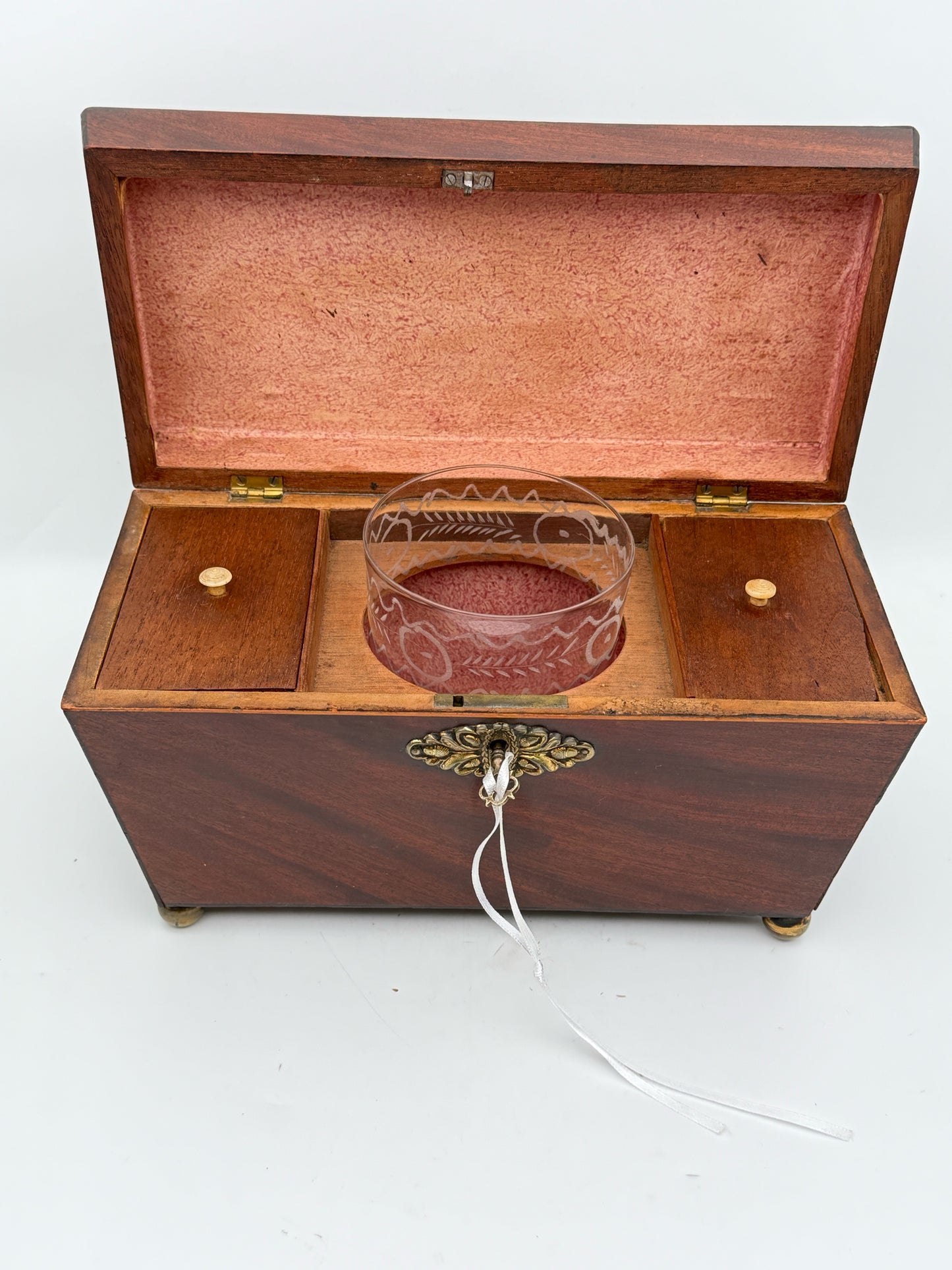 Antique Early 19th Century English Mahogany Tea Caddy