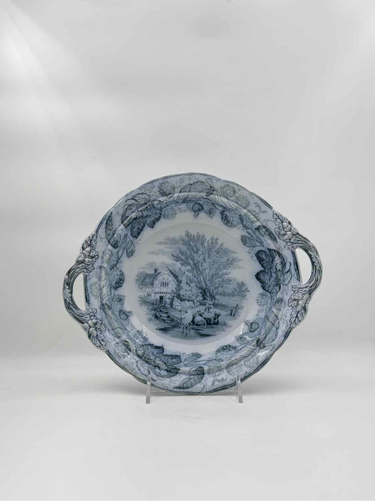 Antique Copeland "Hops" English Transferware Open Vegetable Server