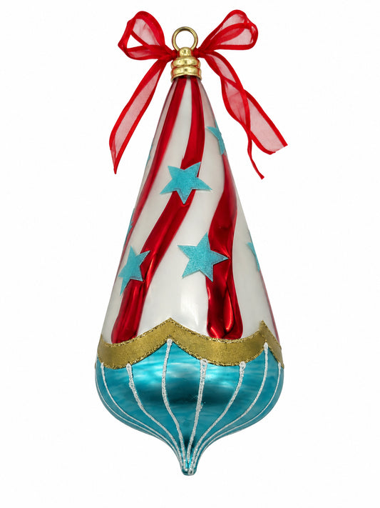 Retro Red White And Blue Ornament