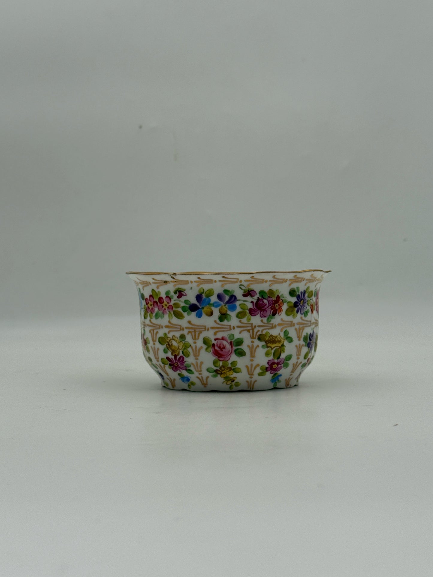 Antique Charles Ahrenfeldt Limoges Flower And Gold Creamer And Sugar