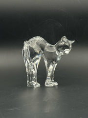 Baccarat Crystal Pouncing Cat Figurine