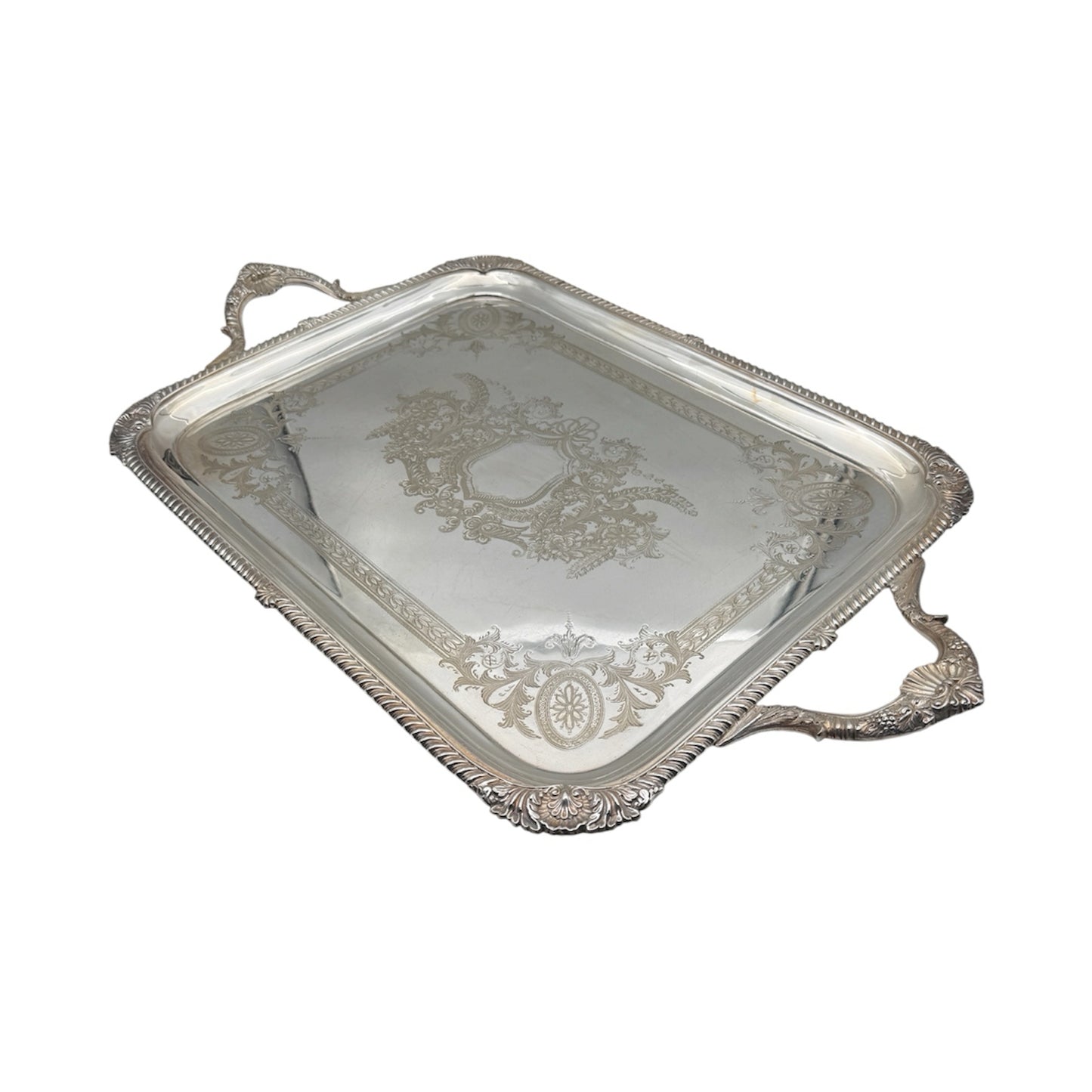 Antique Mappin And Webb Silverplate Tray With Handles