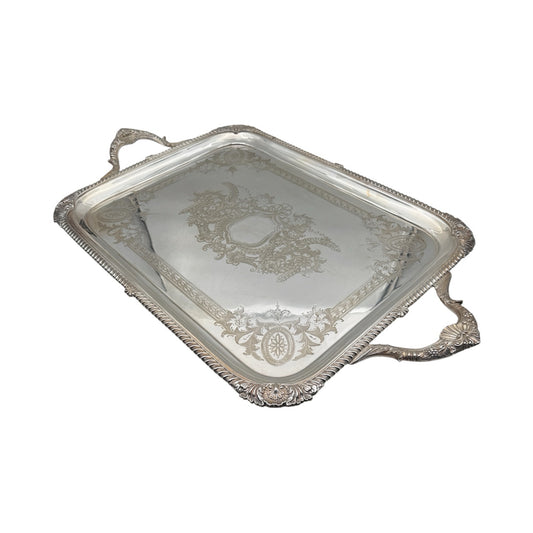 Antique Mappin And Webb Silverplate Tray With Handles