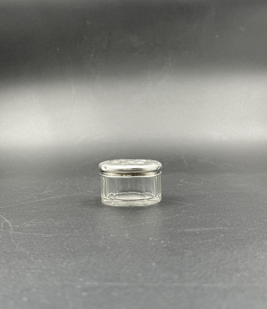 Sterling Silver Lidded Vanity Jar – Birmingham, Angels, c.1906 England