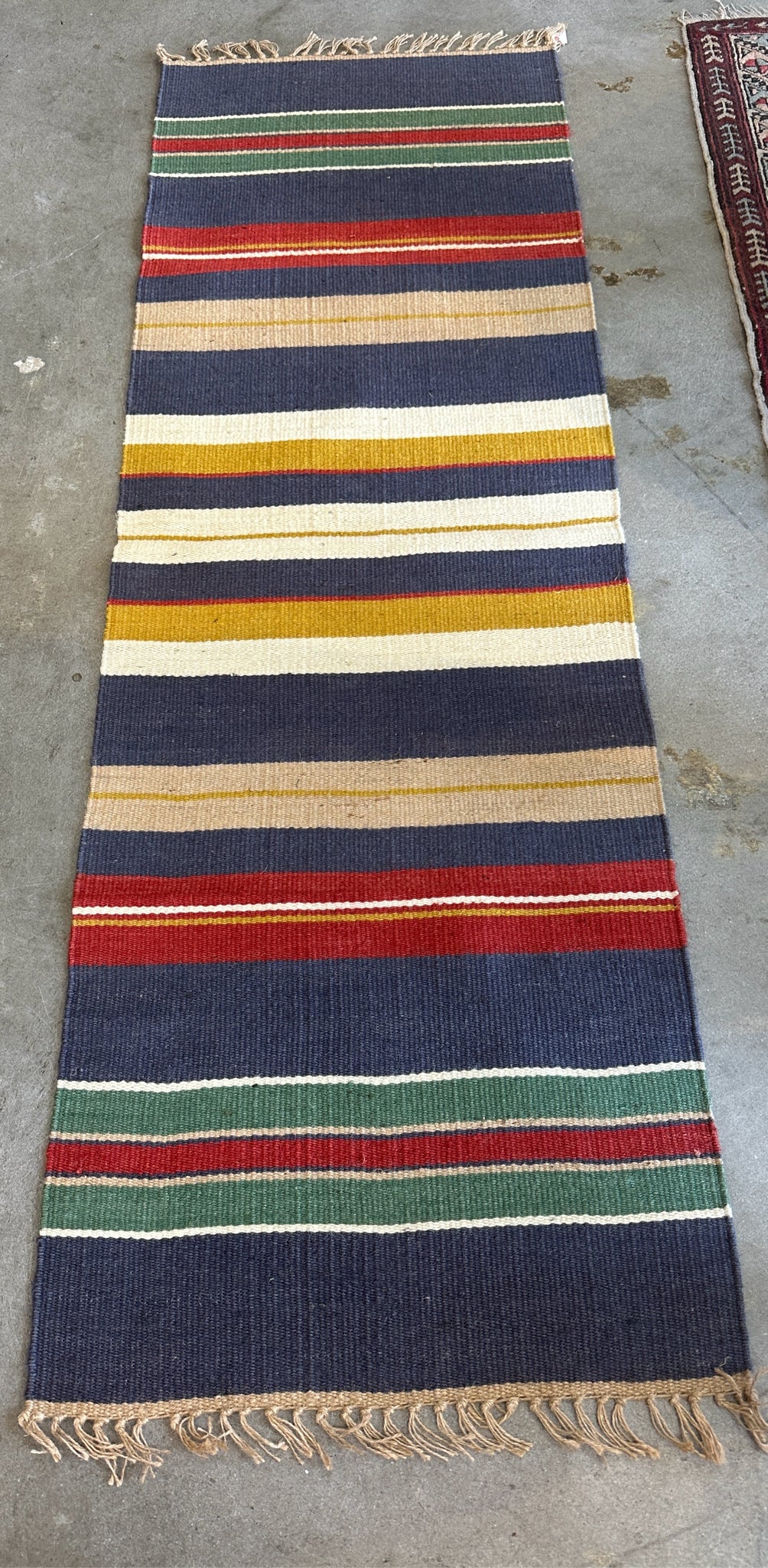 Multicolored Stripe Jute Runner