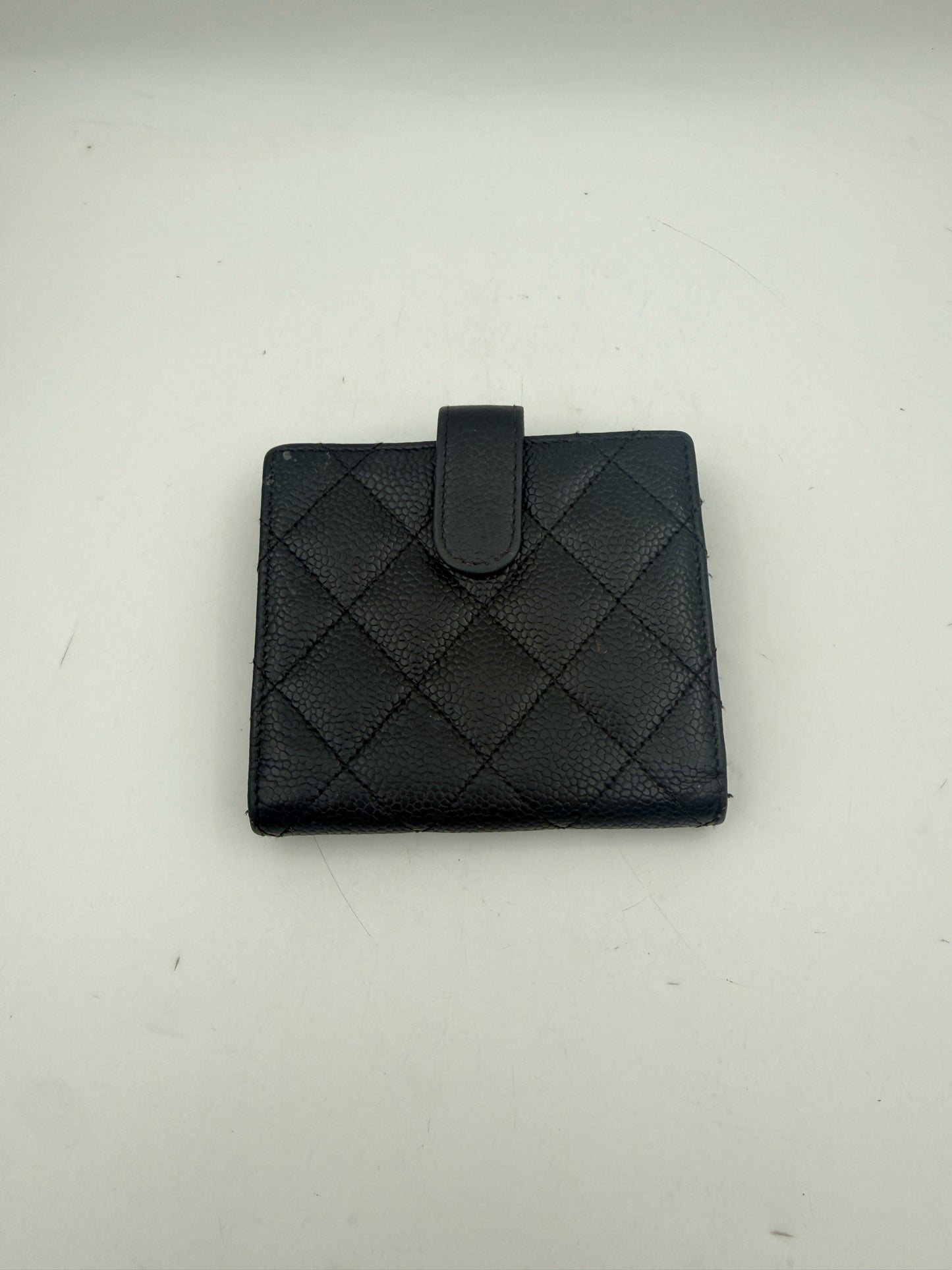 Chanel Black Caviar Leather Flap Wallet