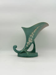 Roseville Green Ceramic Cornucopia Vase