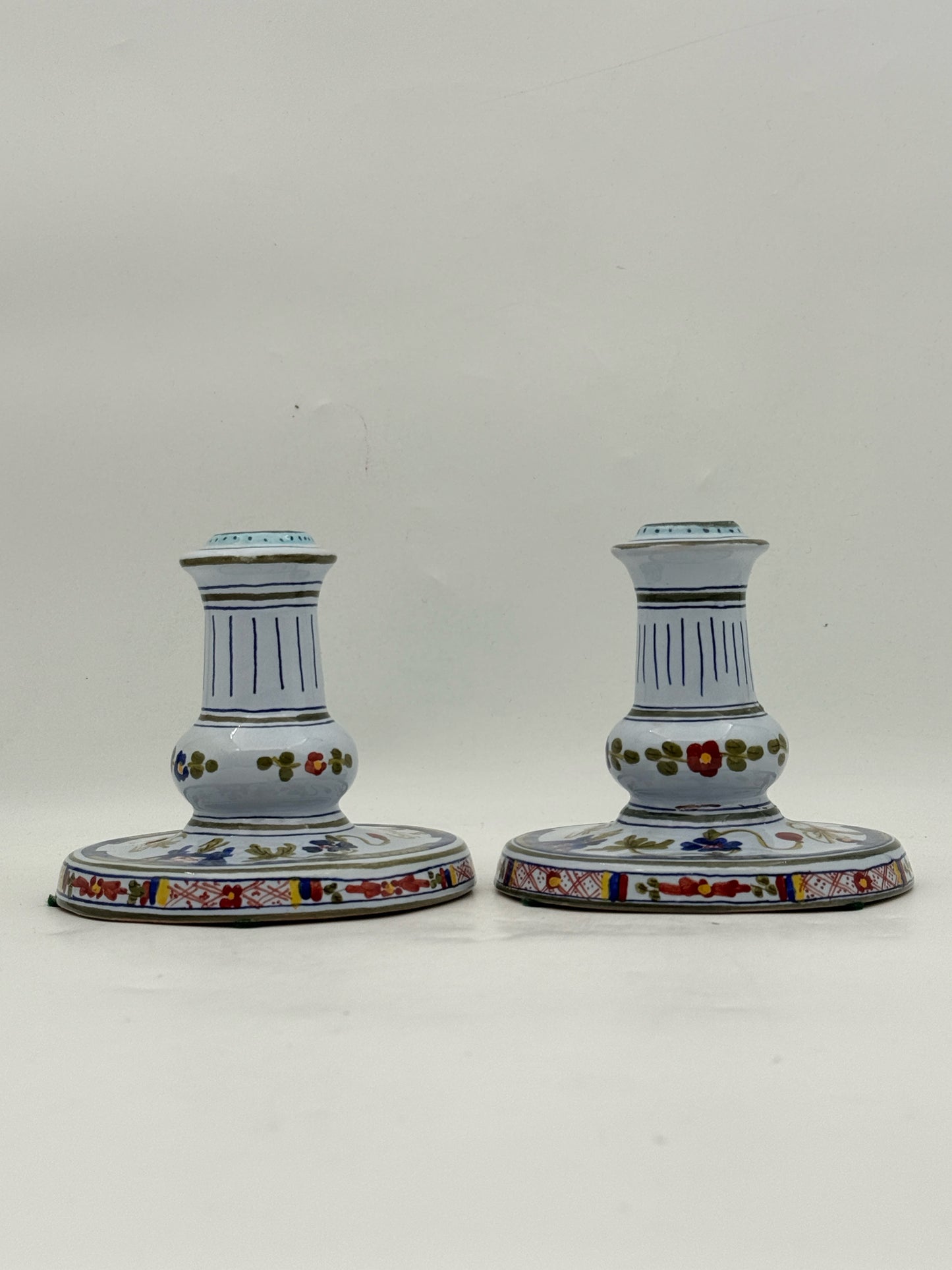 Sigma AMM Blue Carnation Pair Of Candle Holders