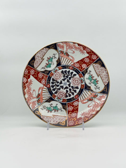 Handpainted Red Blue And Gold Imari Plate