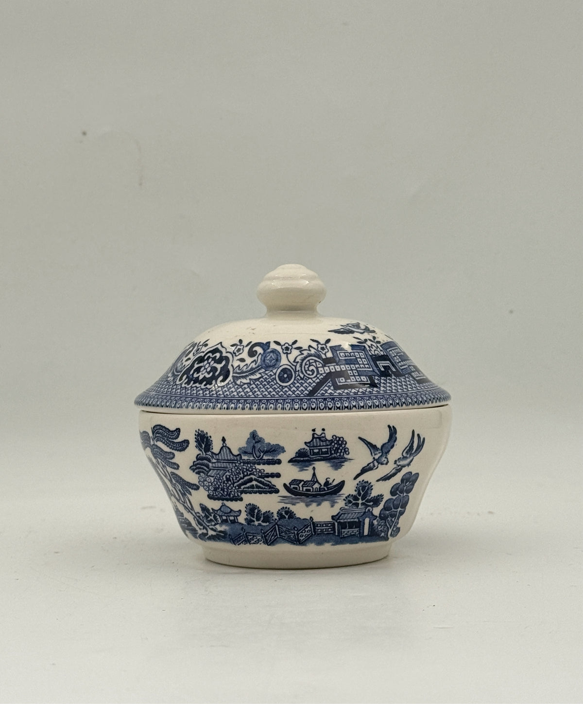 Blue Willow Covered Sugar Dish