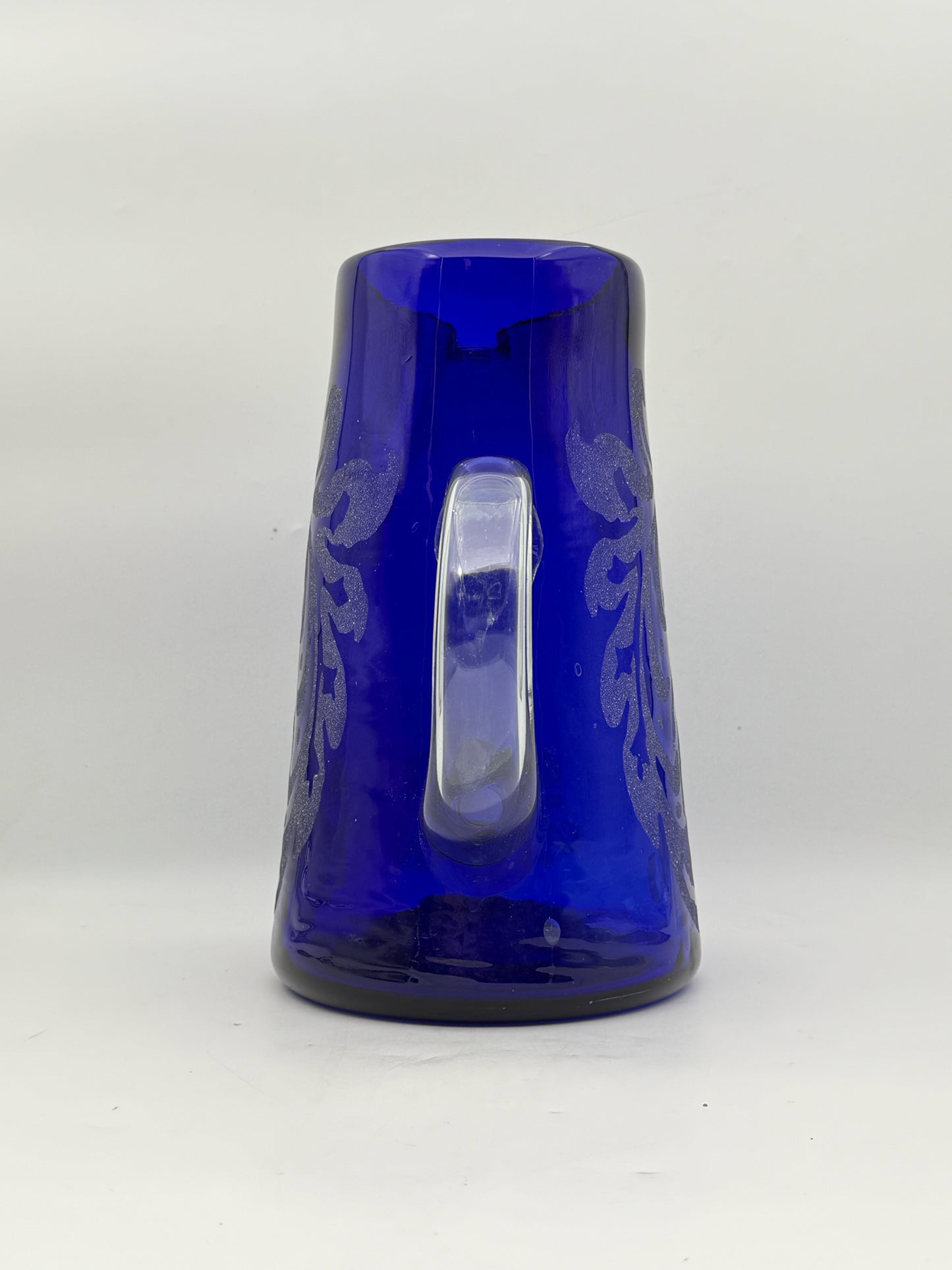 Handblown Cobalt Blue Glass Pitcher
