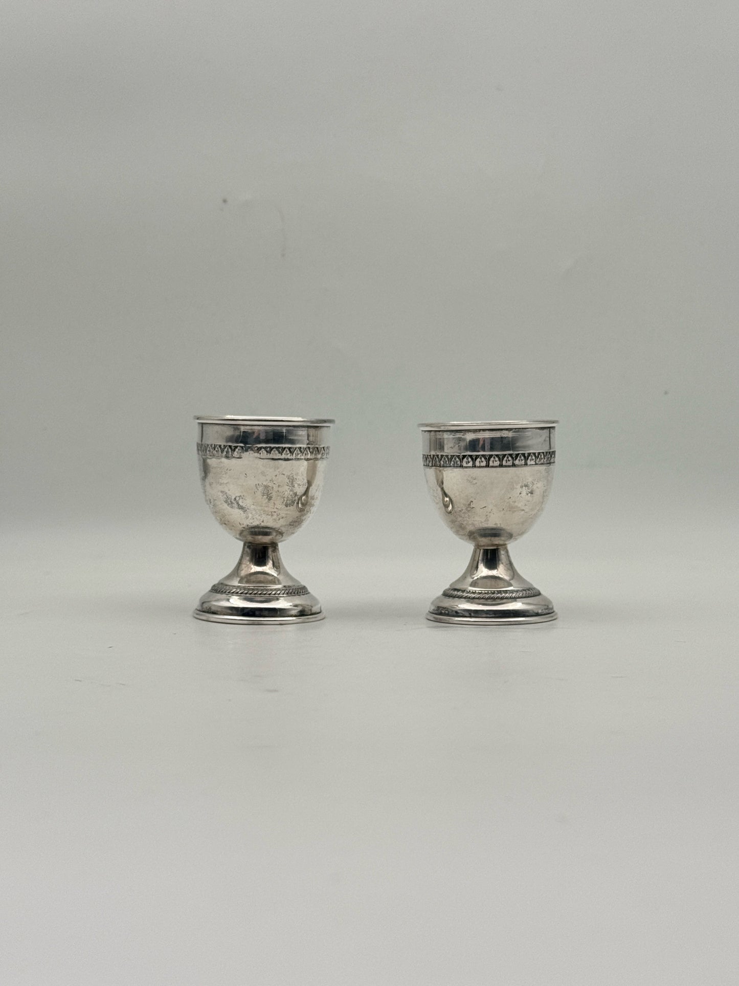 Sterling Silver Vintage Egg Cups- Set Of 2