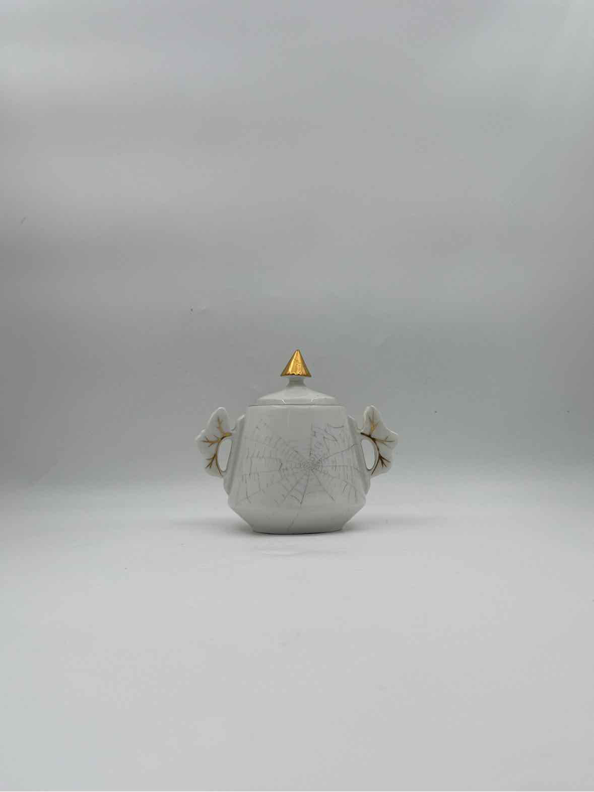 19th Century Charles Field Haviland Teapot And Sugar w/2 cookie plates