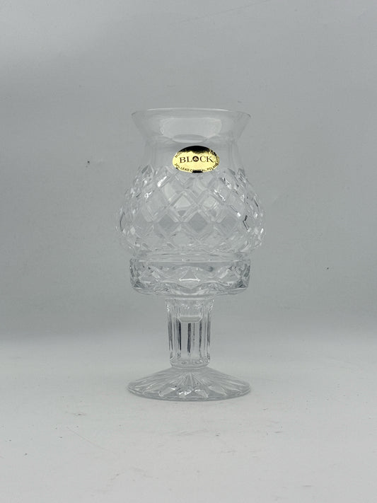 Vintage Block Cut Crystal Small Hurricane/Fairy Lamp
