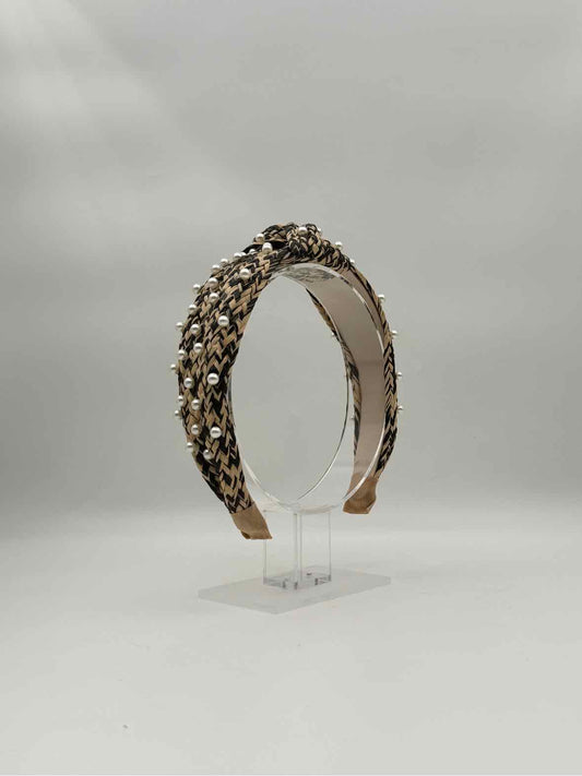 Black Pearl Embellished Knotted Headband – Hair Accessory